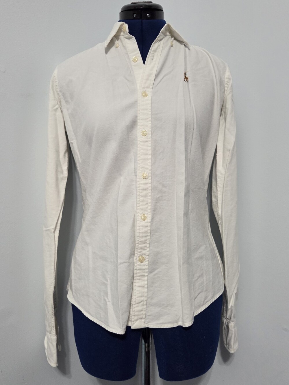 Tailored White Cotton Button Down Shirt Size 2